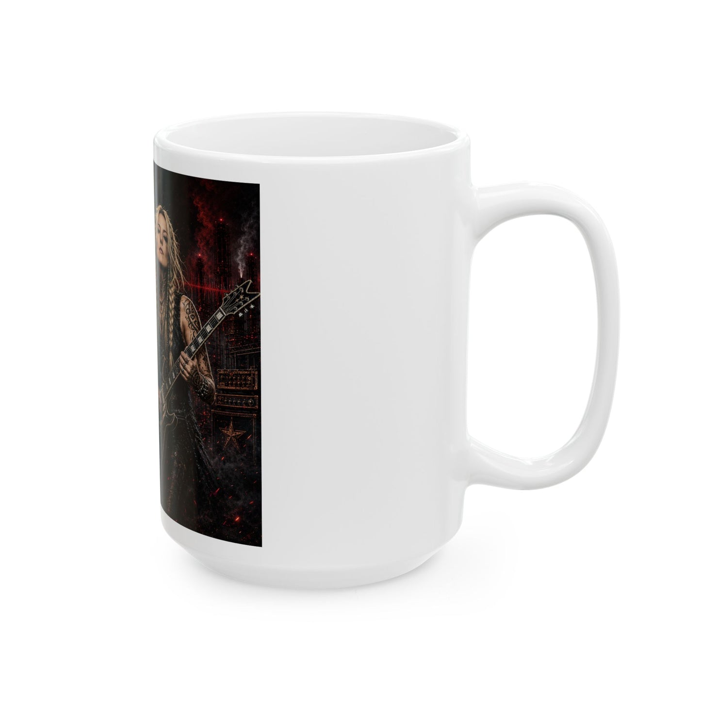 Dusty Strings Rock Guitarist Ceramic Mug — Vintage Rebellion 11oz/15oz