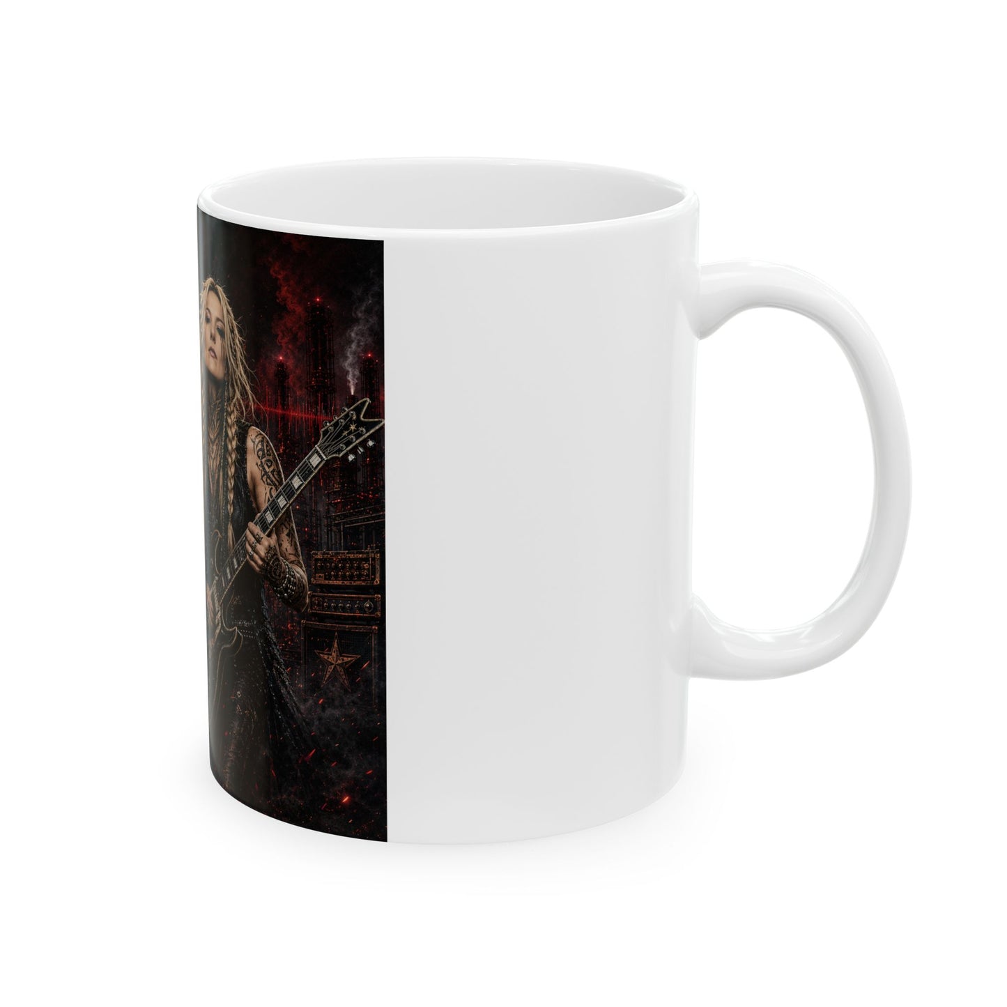 Dusty Strings Rock Guitarist Ceramic Mug — Vintage Rebellion 11oz/15oz