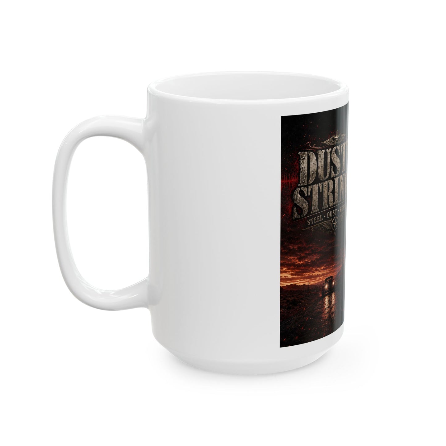 Dusty Strings Rock Guitarist Ceramic Mug — Vintage Rebellion 11oz/15oz